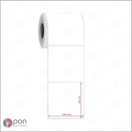 100x100 mm Barkod Etiketi (Beyaz, Yapışkanlı Rulo Etiket)