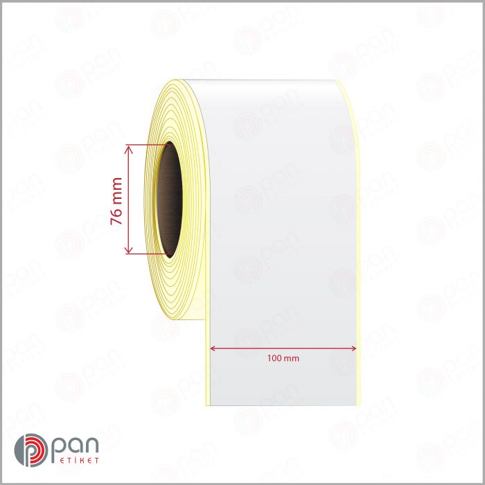 100 mm X 100 mt Şerit (Sürekli Form) Parlak Barkod Etiketi