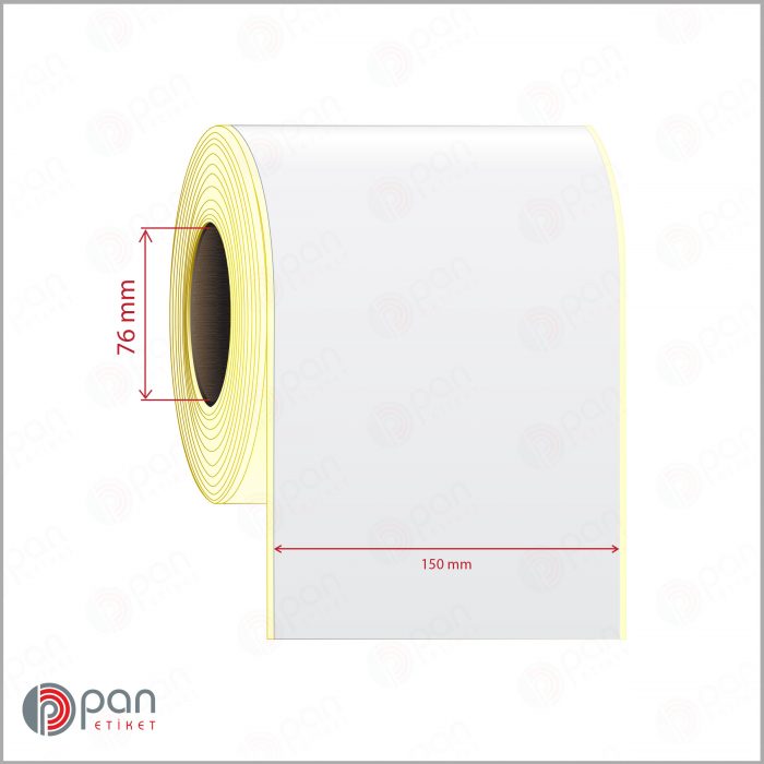 150 mm X 100 mt Şerit (Sürekli Form) Parlak Barkod Etiketi