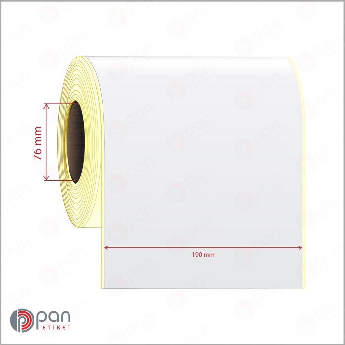 190 mm X 100 mt Şerit (Sürekli Form) Parlak Barkod Etiketi