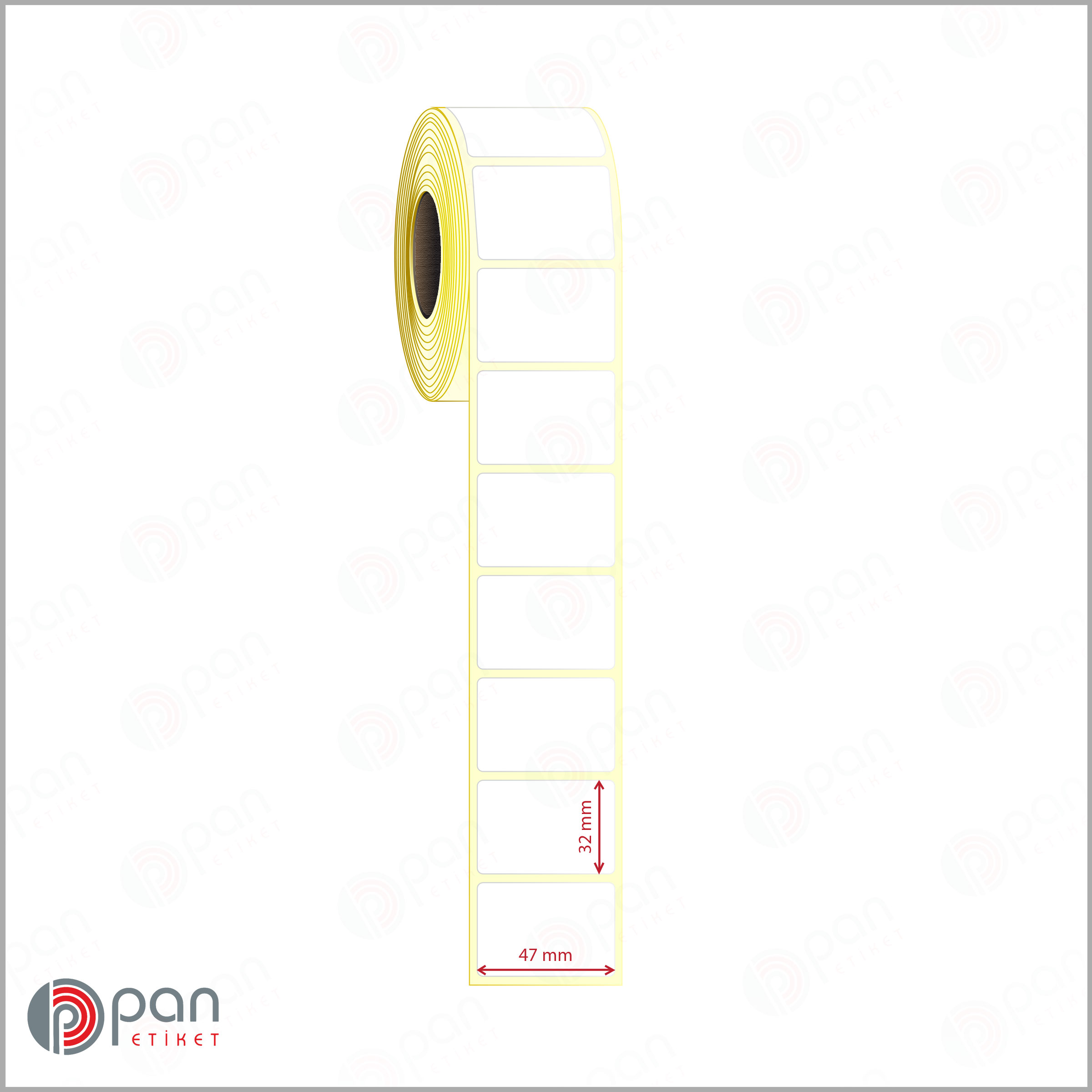 47x32 mm Rulo Yapışkanlı Etiket Fiyatı (Sarı Pergamin) 47x32 Etiket - Görsel 1