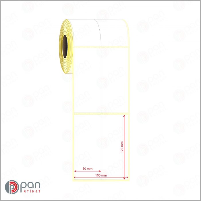 50x120 2 'li Bitişik Perforeli Etiket - Görsel 1