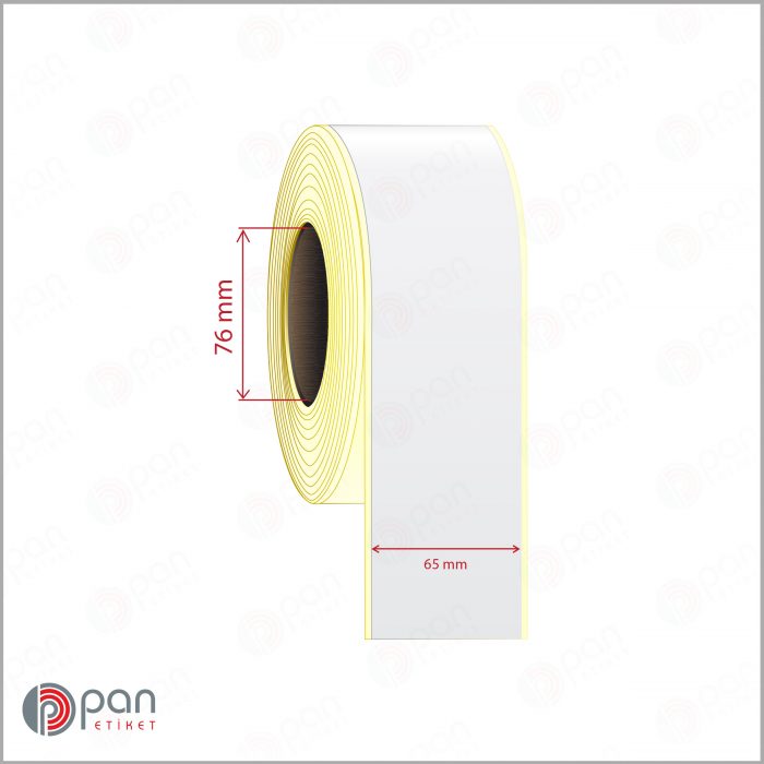65 mm X 100 mt Şerit (Sürekli Form) Parlak Barkod Etiketi